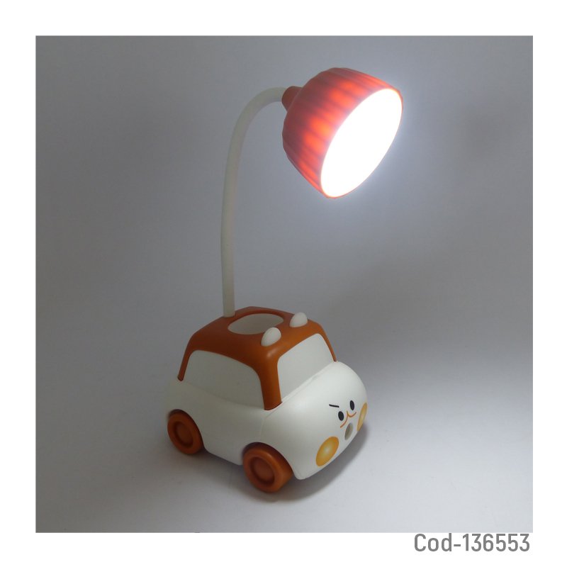 Lampara led para niño con forma de auto, modelo q-304 con porta lapiz y sacapuntas. mayorista — imagen 3
