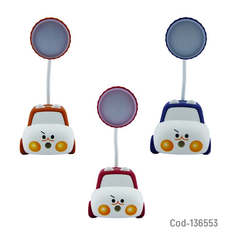 Lampara led para niño con forma de auto, modelo q-304 con porta lapiz y sacapuntas. mayorista — imagen 5