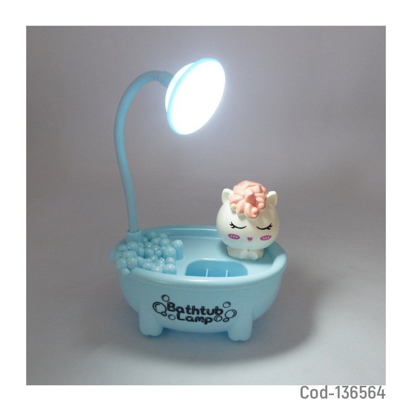 Lampara led para niño con forma de tina, modelo bjj-068 con porta lapiz y sacapuntas. mayorista — imagen 3