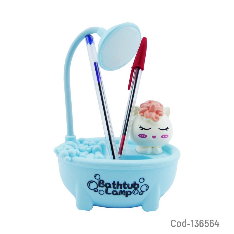 Lampara led para niño con forma de tina, modelo bjj-068 con porta lapiz y sacapuntas. mayorista — imagen 4
