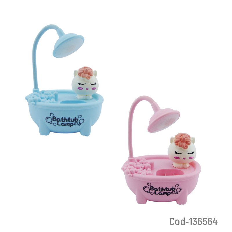 Lampara led para niño con forma de tina, modelo bjj-068 con porta lapiz y sacapuntas. mayorista — imagen 5