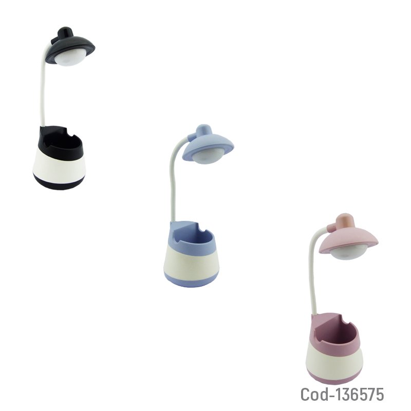 Lampara led con porta lapiz y porta celular, recargable por usb. mayorista — imagen 4