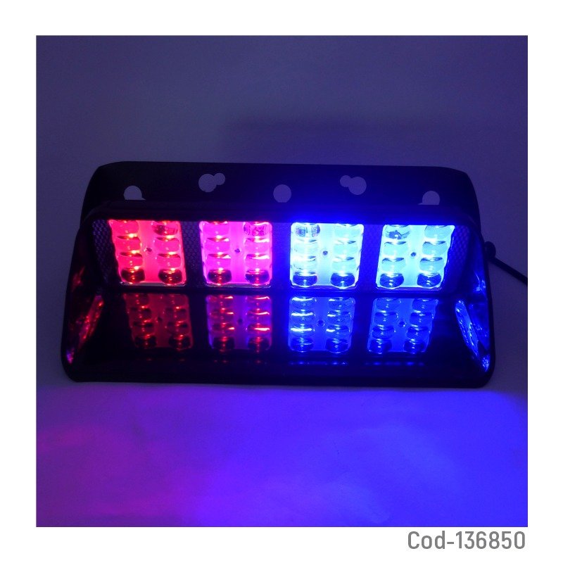 Baliza de 32 led estrobo de 12volt, con luz rojo-azul. mayorista — imagen 2