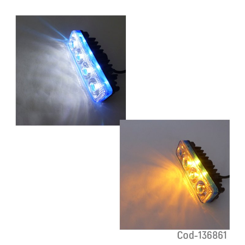 Neblinero de 4 led secuencial, blanco y ambar. set x 2. mayorista — imagen 2