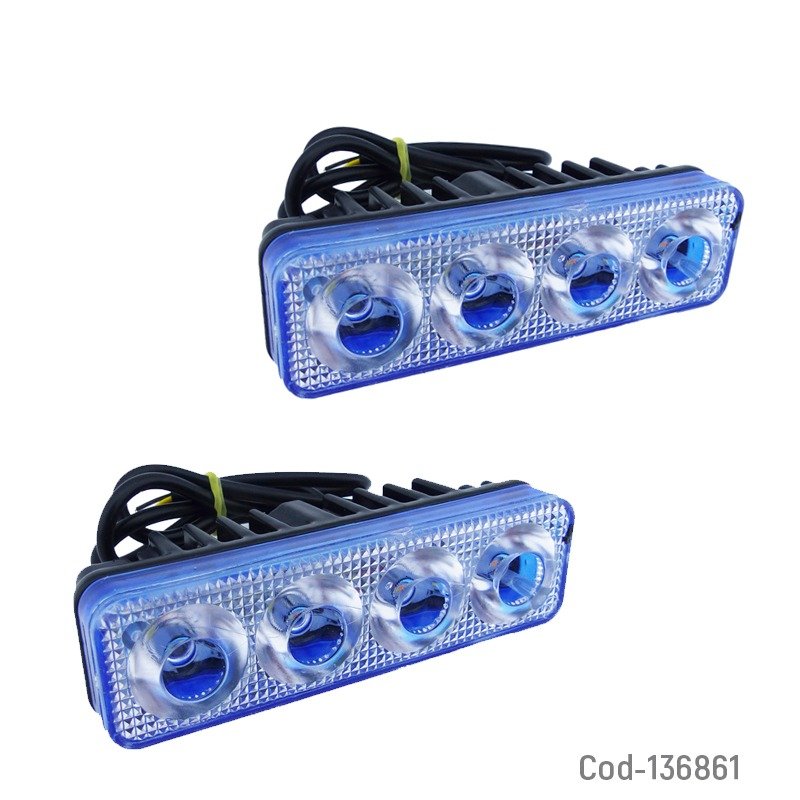 Neblinero de 4 led secuencial, blanco y ambar. set x 2. mayorista — imagen 3