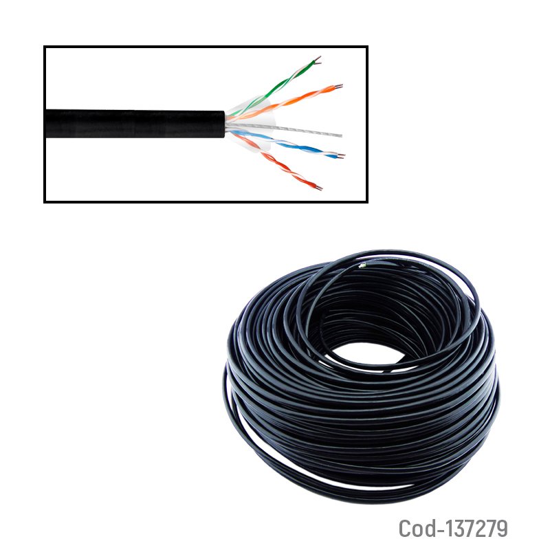 Rollo de cable utp para red modelo cat 5e para exteriores. mayorista — imagen 2