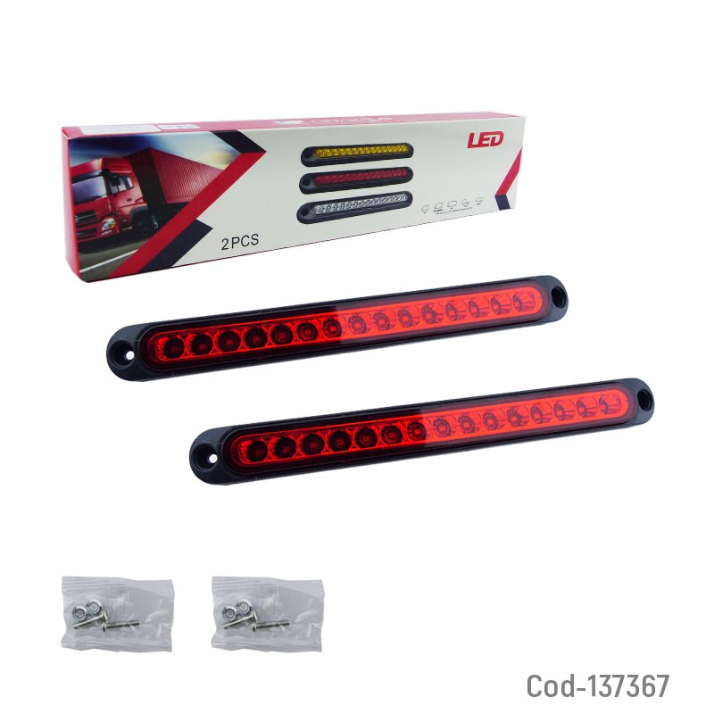 Luz lateral de 15 led para camion set x 2 a 12 o 24 volt de 25 centimetros mayorista — imagen 4