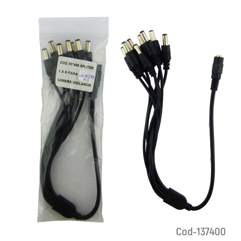 Cable spliter 1 x 8 para camara de vigilancia. - pack de 20 unidades mayorista — imagen 2