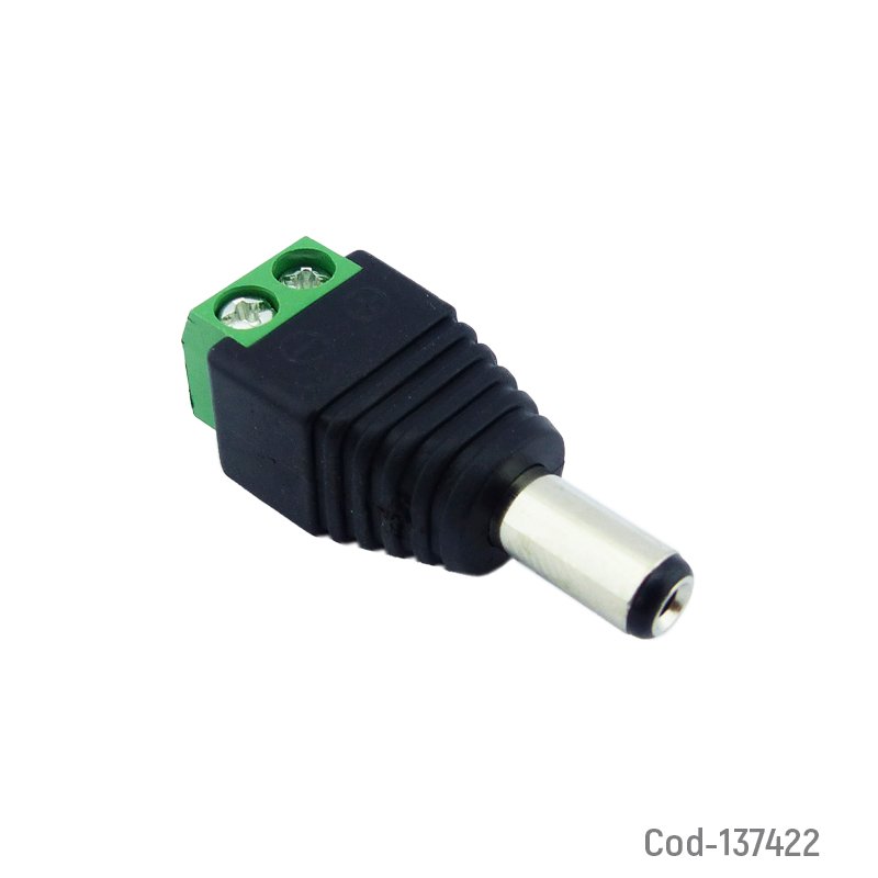 Conector Macho DC De 5.5 X 2.5 MM A Terminal Para Camara De Vigilancia. 3.9 cm x 1.1 cm x 1.3 cm por mayor en Chile
