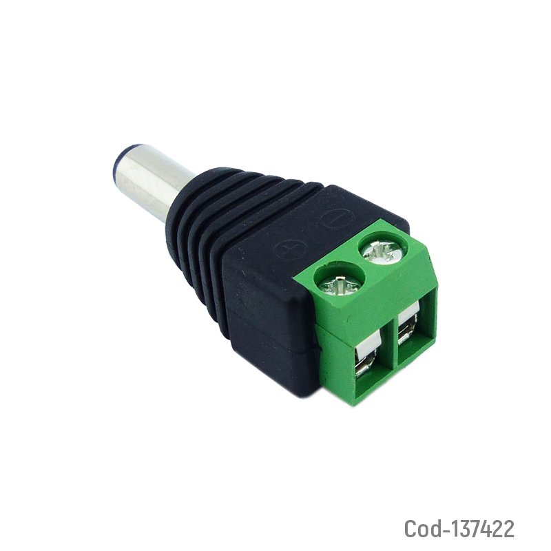 Conector macho dc de 5.5 x 2.5 mm a terminal para camara de vigilancia. - pack de 10 unidades mayorista — imagen 2