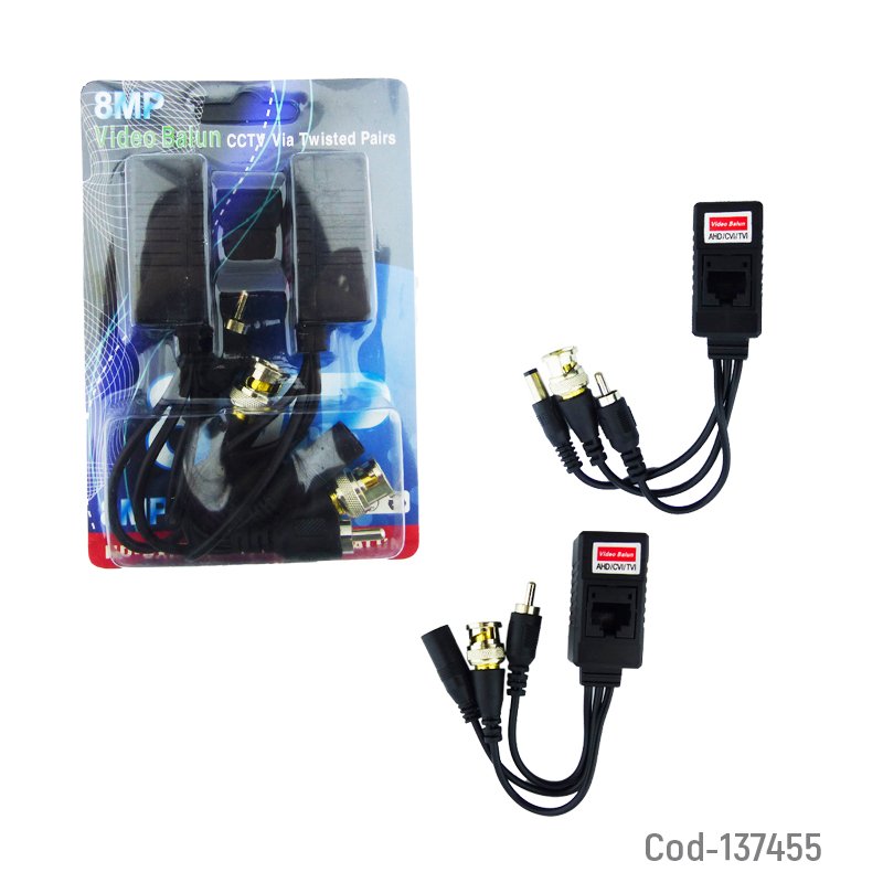 Balun bnc-dc-rca para video con terminal doble. - pack de 10 unidades mayorista — imagen 3