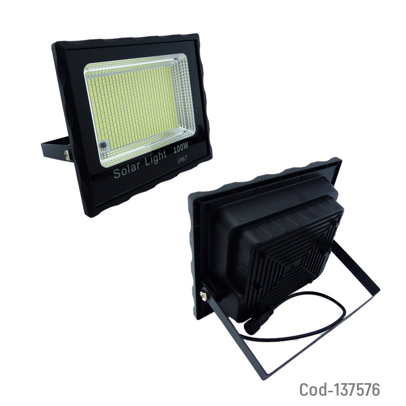 Proyector solar led con panel, de 100 watts y 688 led con control. mayorista — imagen 2