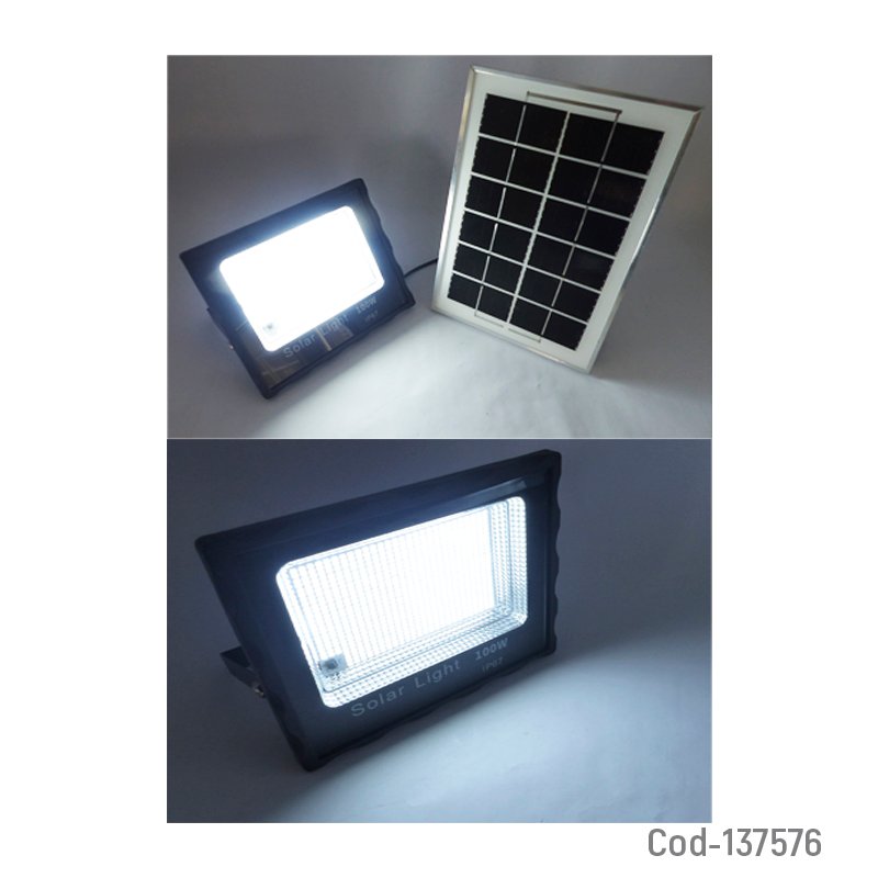 Proyector solar led con panel, de 100 watts y 688 led con control. mayorista — imagen 3