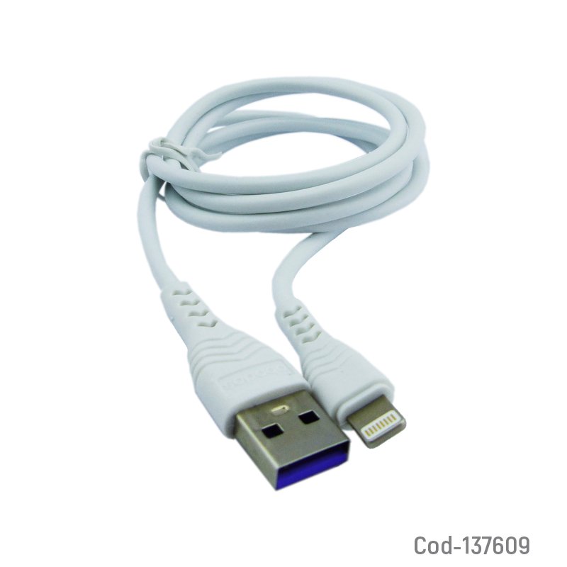 Cable para iphone a usb de 1 metro marca abodos, 5 amp modelo as-ds31l. - pack de 20 unidades mayorista — imagen 2