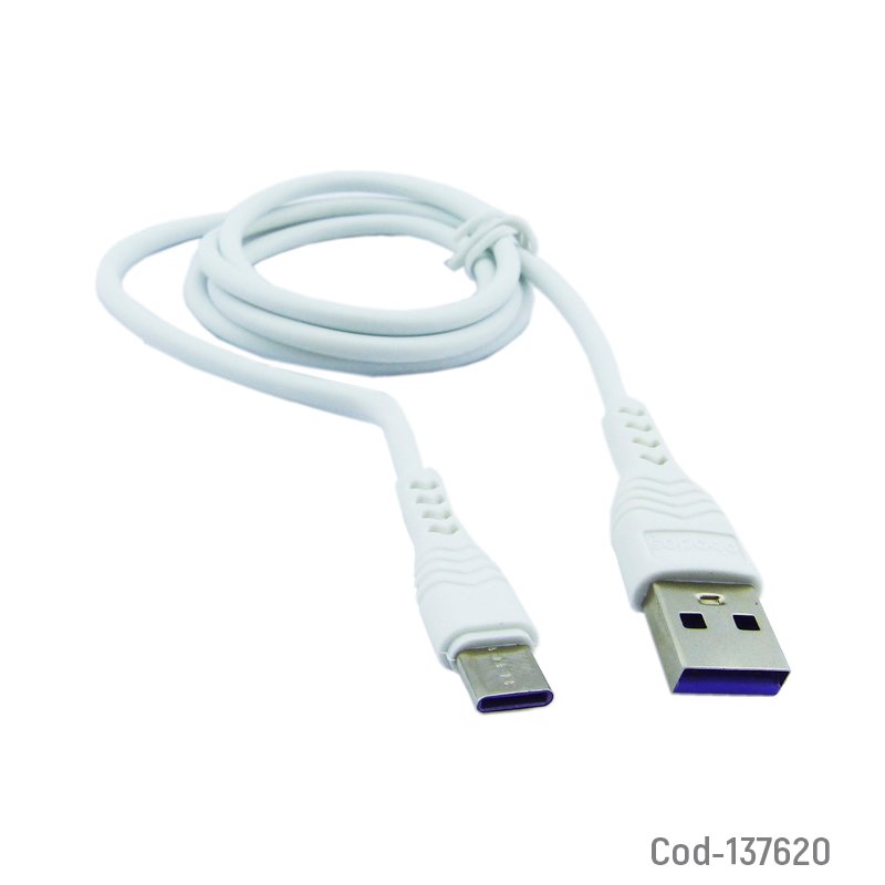 Cable usb a type-c de 1 metro, de 5 amp marca abodos modelo as-ds-31c - pack de 20 unidades mayorista — imagen 2