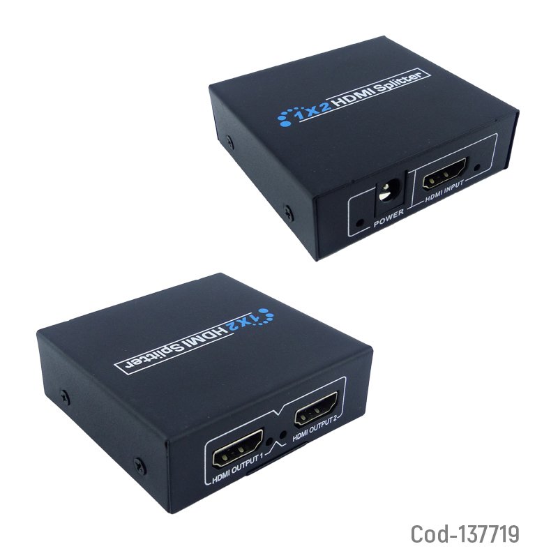 Spliter hdmi de una entrada por dos salidas, hdtv 3d con transformador. mayorista — imagen 2