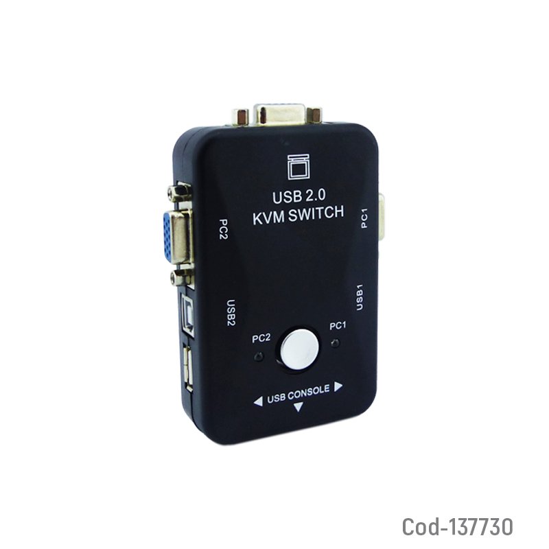 Switch KVM USB 2.0 Modelo KVM-21UA Conexion USB/VGA/Impresora Capacidad 2 PC. 9.5 cm x 6 cm x 2.4 cm por mayor en Chile