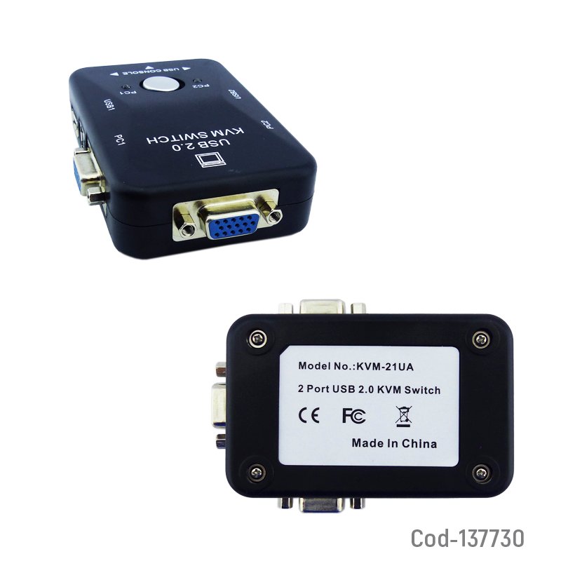 Switch kvm usb 2.0 modelo kvm-21ua conexion usb/vga/impresora capacidad 2 pc. mayorista — imagen 3