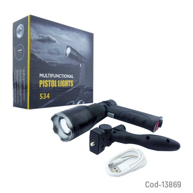 Linterna led t-6 modelo 534, con zoom, recargable, con atril en caja. mayorista — imagen 3