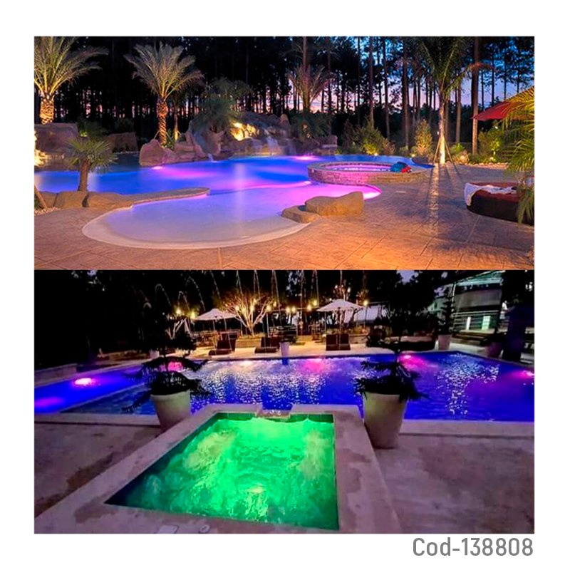 Foco para piscina de 12 led rgb, 12 watts, 12 volt. waterproof con control remoto. mayorista — imagen 3