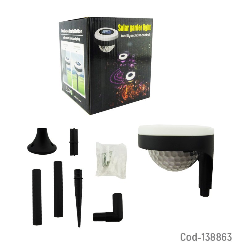 Estaca led solar modelo xf-2017a de luz blanca con efectos. para cesped o muro. mayorista — imagen 3