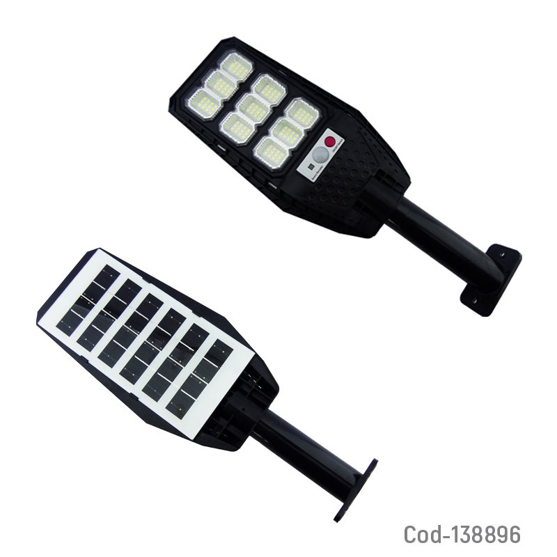 Foco solar con brazo en pvc de 108 led en 9 placas con control remoto. mayorista — imagen 2