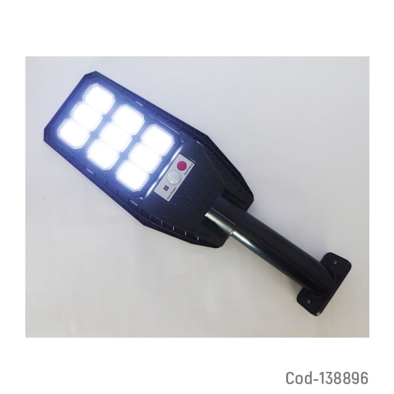Foco solar con brazo en pvc de 108 led en 9 placas con control remoto. mayorista — imagen 3