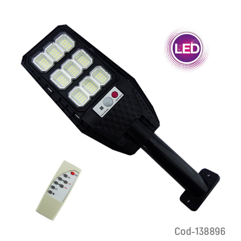 Foco solar con brazo en pvc de 108 led en 9 placas con control remoto. mayorista — imagen 4