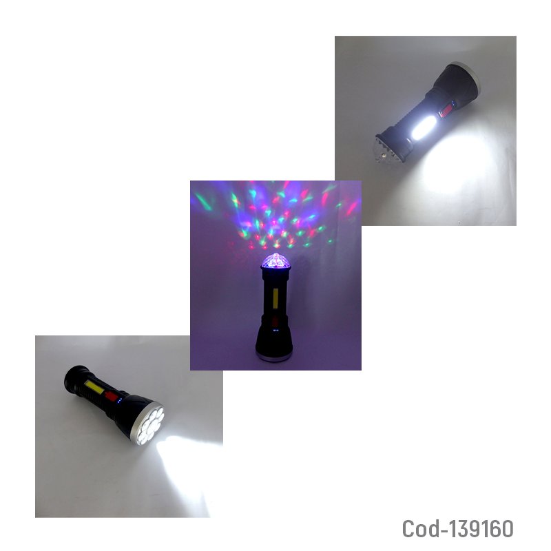 Linterna de 9 led + 1 cob + magic ball rgb modelo cl-w09. mayorista — imagen 3