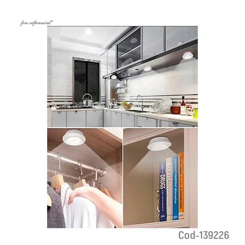 Luz led cob para closet con control remoto. set x 3. mayorista — imagen 2