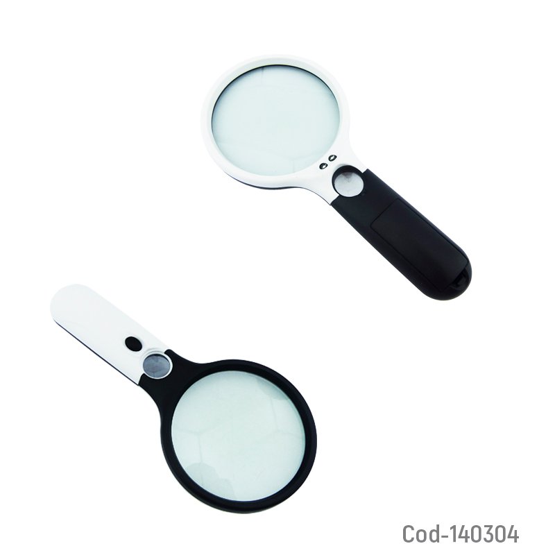 Lupa doble lente con 3 led mas luz uv a pilas aaa lente grande. - pack de 10 unidades mayorista — imagen 2