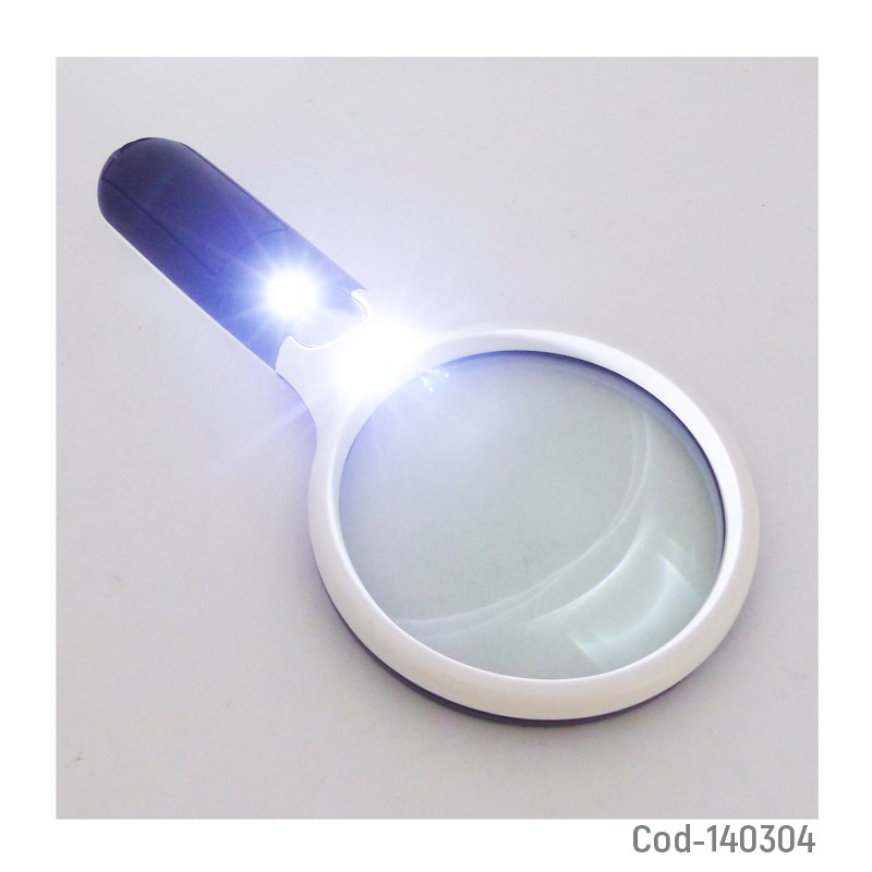 Lupa doble lente con 3 led mas luz uv a pilas aaa lente grande. - pack de 10 unidades mayorista — imagen 3
