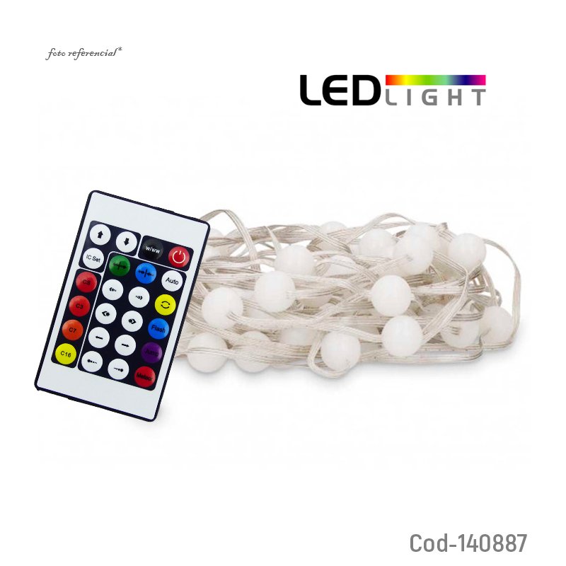 Guirnalda RGB De Bolitas En 5 Metros Con APP, WIFI, Bluetooth, Control Remoto Y USB 5 Mts por mayor en Chile