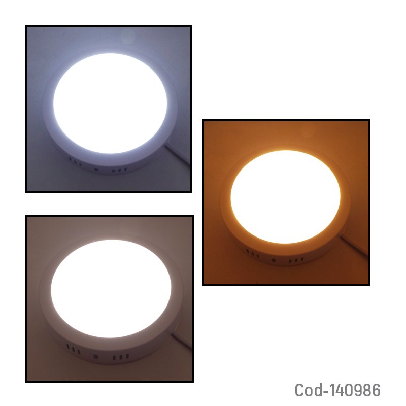 Foco led panel de 12 watt sobrepuesto, 3 en 1 redondo. - pack de 10 unidades mayorista — imagen 3