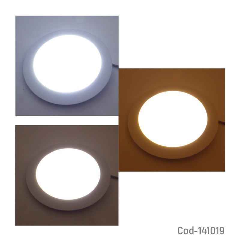Foco led panel de 18 watt embutido, 3 en 1 redondo. mayorista — imagen 3