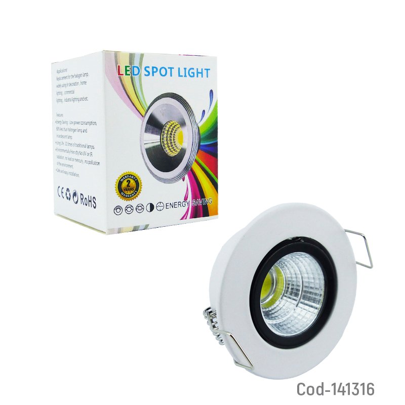 Foco led cob de 3 watt en luz blanca. - pack de 10 unidades mayorista — imagen 3