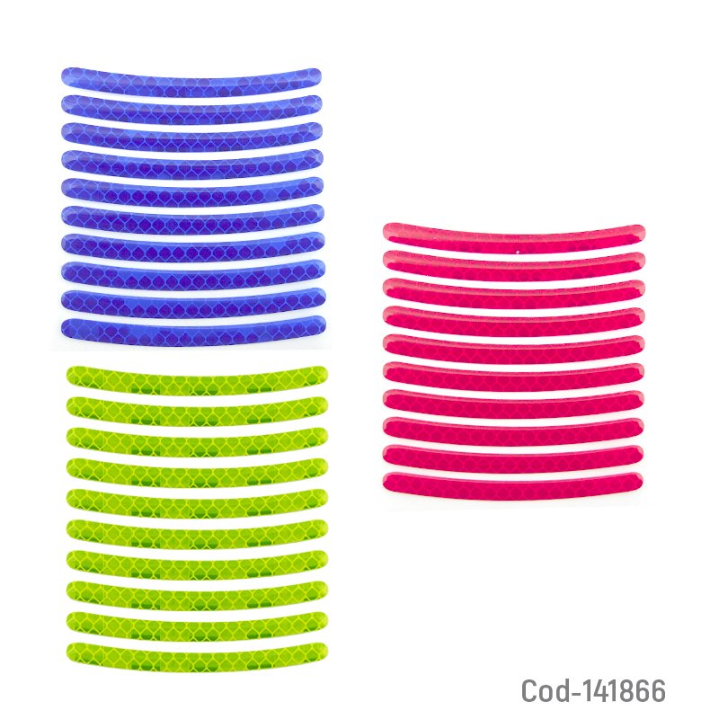Adhesivo reflectante para llantas de auto o motos. - pack de 10 unidades mayorista — imagen 2