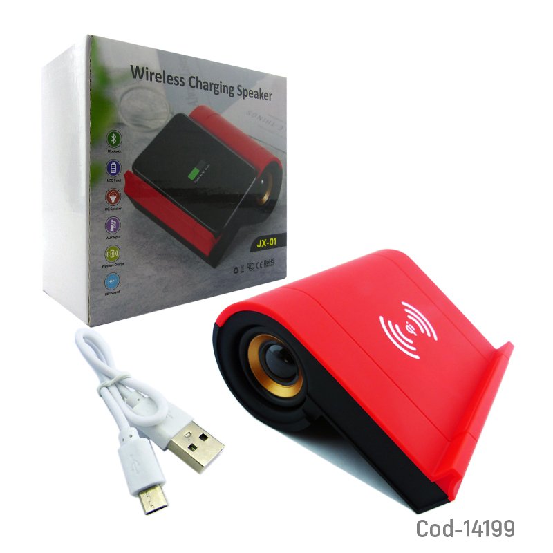 Parlante modelo jx-01, recargable bluetooth+cargador para smartphone, aux. mayorista — imagen 4