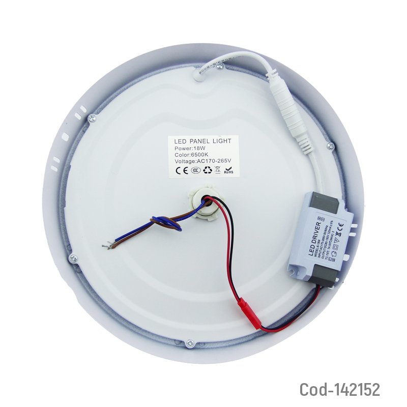 Foco redondo led panel de 18 watt con sensor. mayorista — imagen 2