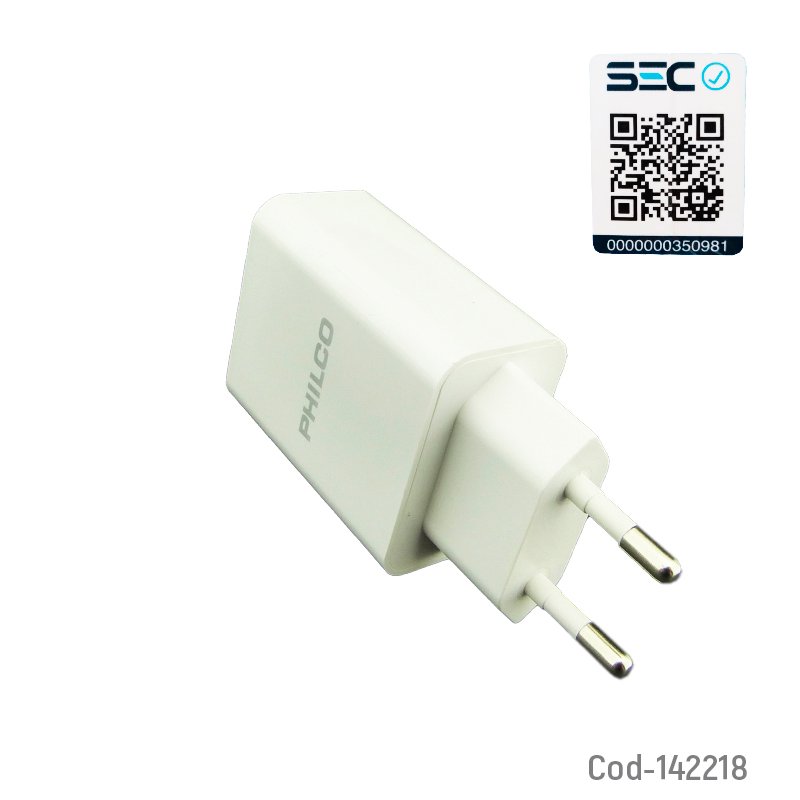 Cargador usb doble philco con cable para iphone modelo r1090 certificado. mayorista — imagen 3