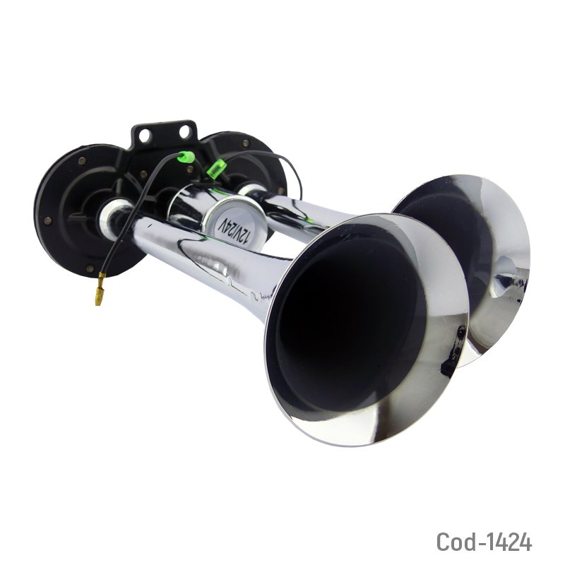 Bocina Doble 12/24V, Metalica Cromada, SK-300 17cm x 29cm x 9cm por mayor en Chile