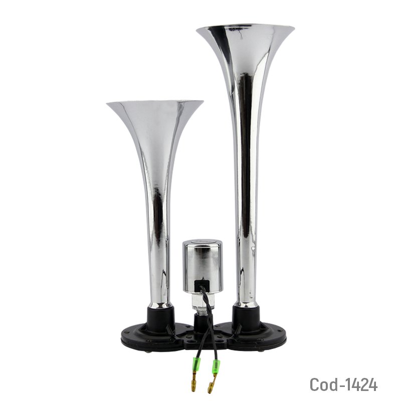 Bocina doble 12/24v, metalica cromada, sk-300 mayorista — imagen 2