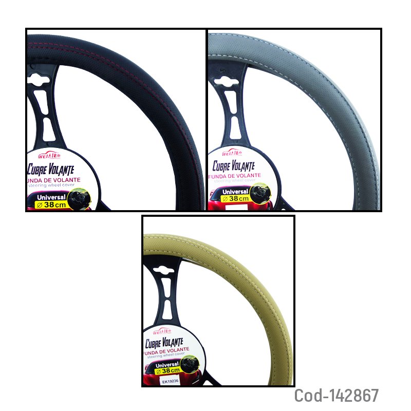 Cubre volante cuero-tela modelo m-200 marca weiaier en 3 colores mayorista — imagen 3