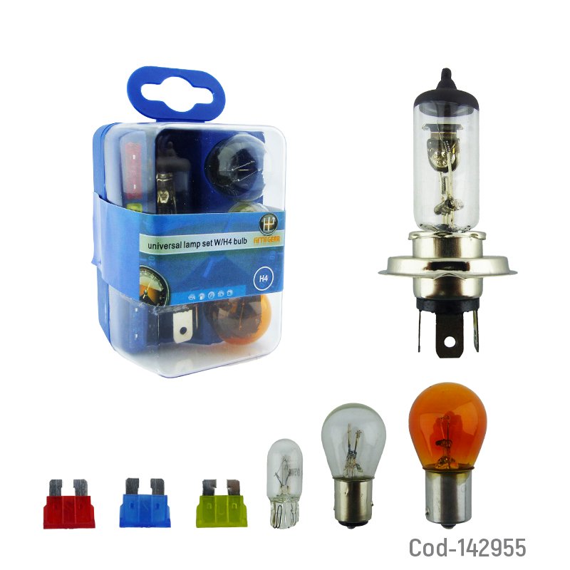 Kit de emergencia para auto con ampolleta h-4, ampolletas de un contacto, dos y fusibles 12 volt. - pack de 10 unidades mayorista — imagen 2