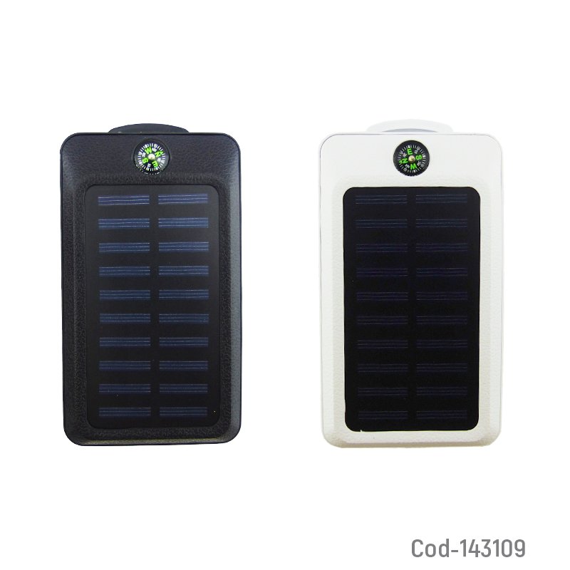 Bateria de emergencia solar a 20.000 mah con 2 puertos usb, brujula, linterna e indicador de carga mayorista — imagen 2