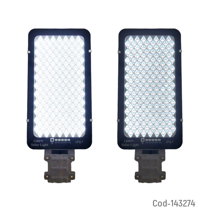 Foco con brazo solar de 1200 watt, 688 led, placa de metal e indicador de carga y control remoto. mayorista — imagen 3