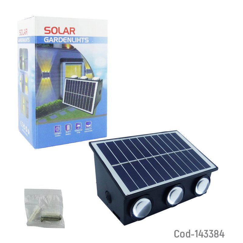 Aplique solar de 6 led para pared de luz blanca en pvc mayorista — imagen 4
