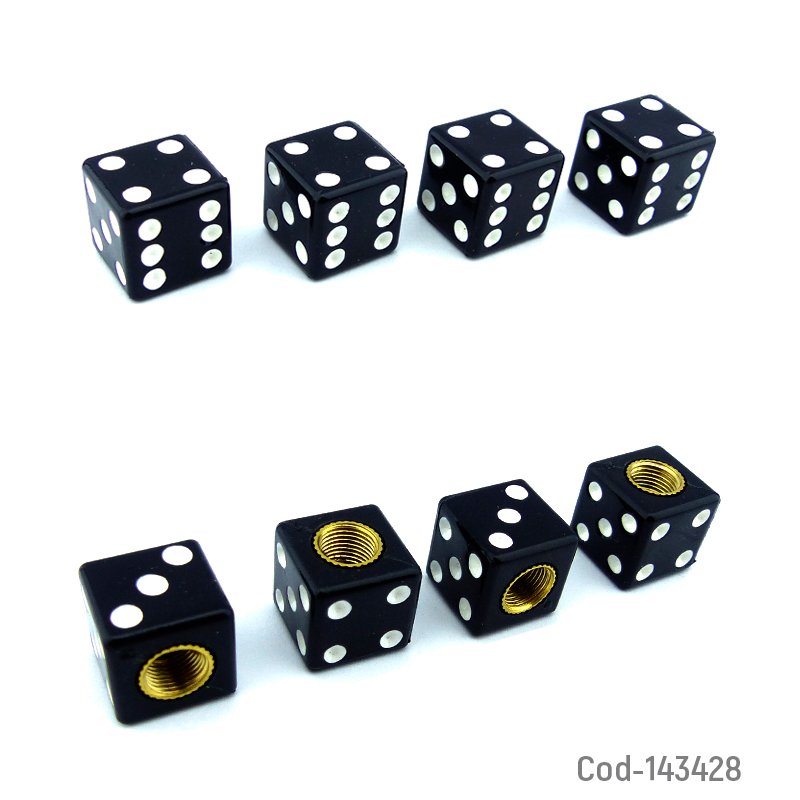Tapa valvulas con diseño de dados, marca car-slyling. set x 4. - pack de 10 unidades mayorista — imagen 2