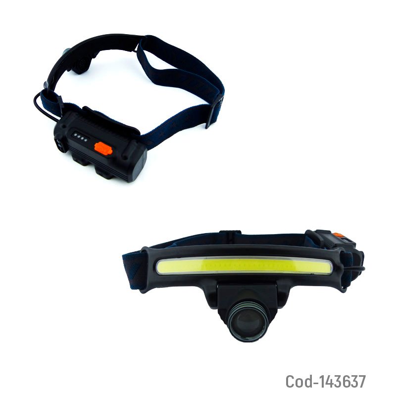 Linterna minero de 1 led + banda cob, modelo w679 y foco con movimiento. mayorista — imagen 2
