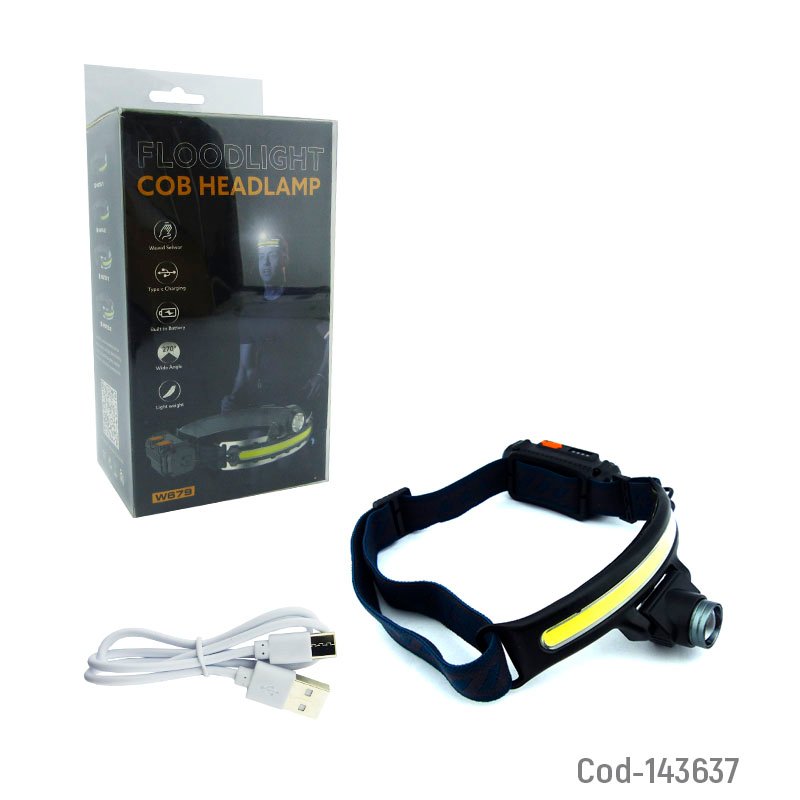 Linterna minero de 1 led + banda cob, modelo w679 y foco con movimiento. mayorista — imagen 4